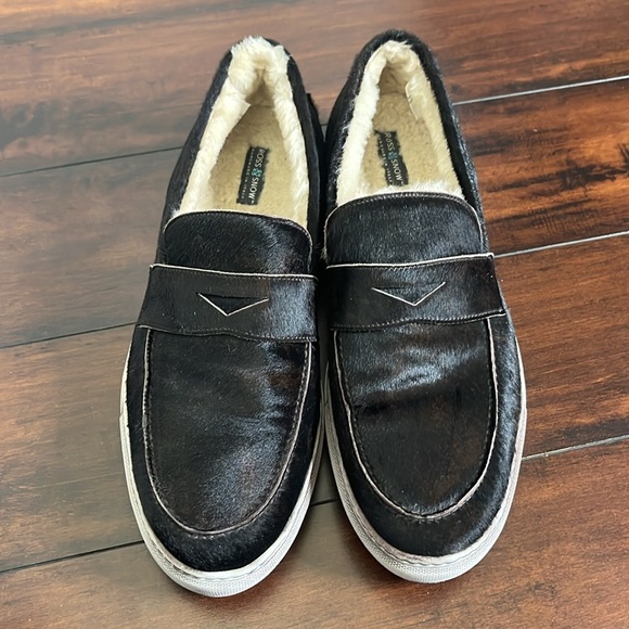 Ross & Matteo Genuine Shearling Loafer Sneaker sz 12 Leather Calf Hair Outdoors‎ main image 10